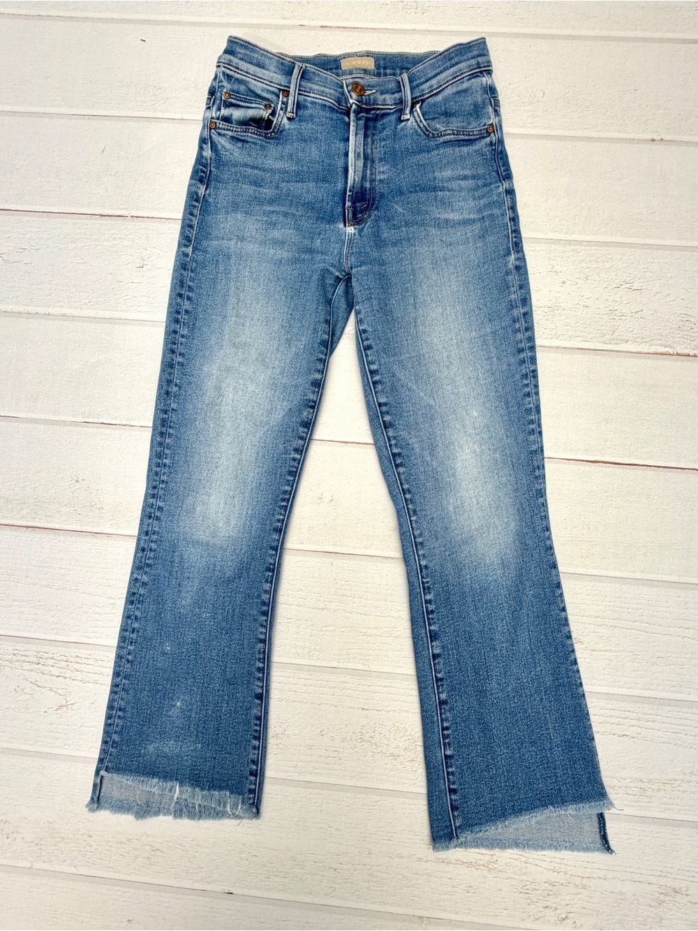 MOTHER Insider Crop Step Fray Jeans Sweet and Sassy Raw Hem